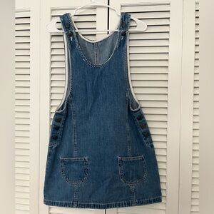 Denim Overall Dress with Pockets